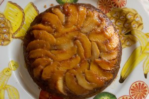 Peach Bourbon Upside Down Cake_Five Loaves Catering